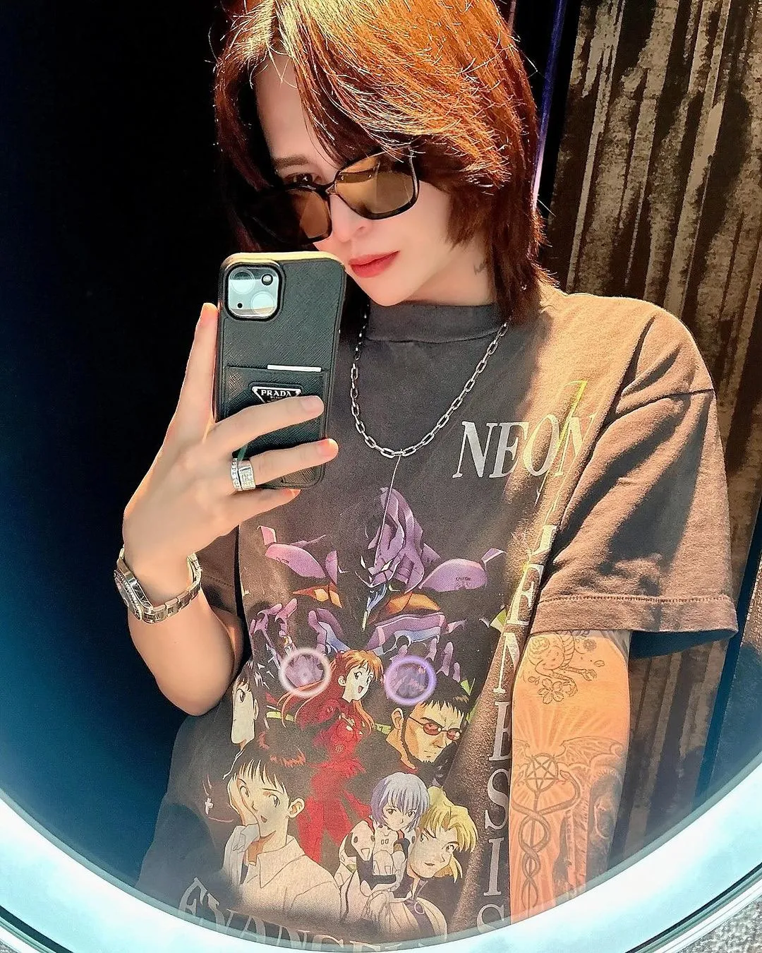 SAINT Mxxxxxx × EVANGELION NEON GNSIS TEE/BLK co-branded Neon Genesis Evangelion distressed short-sleeves, washed black S-XL, vintage NEW VINTAGE, top printing technology, garment dyeing, re-washed, distressed, correct co-branded main mark/washing mark